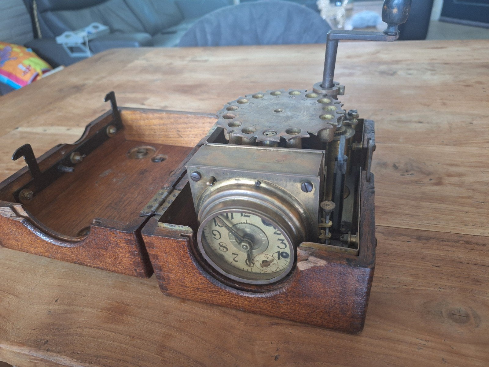 vintage duivenklok / constateur van benzing original brevete, Antiek en Kunst, Antiek | Klokken, Ophalen of Verzenden