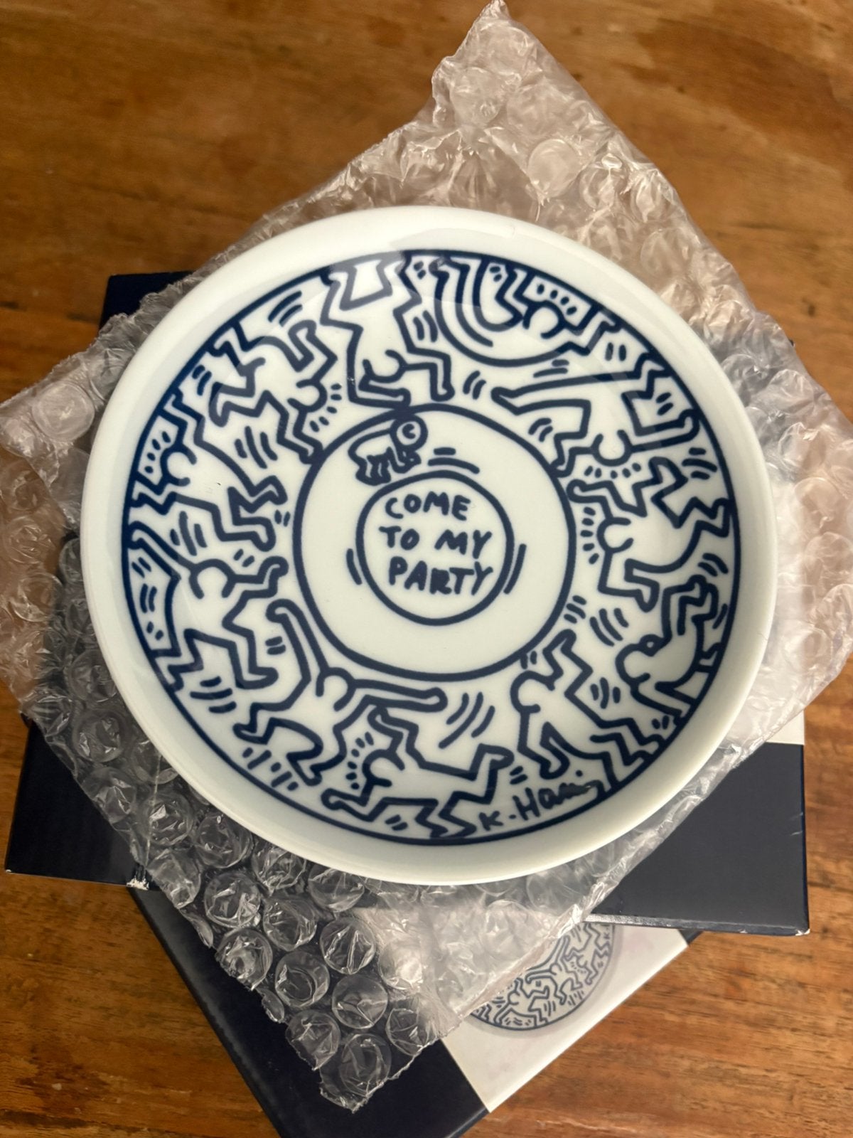 2  KEITH Haring bordjes, Ophalen of Verzenden, Bord, Blauw