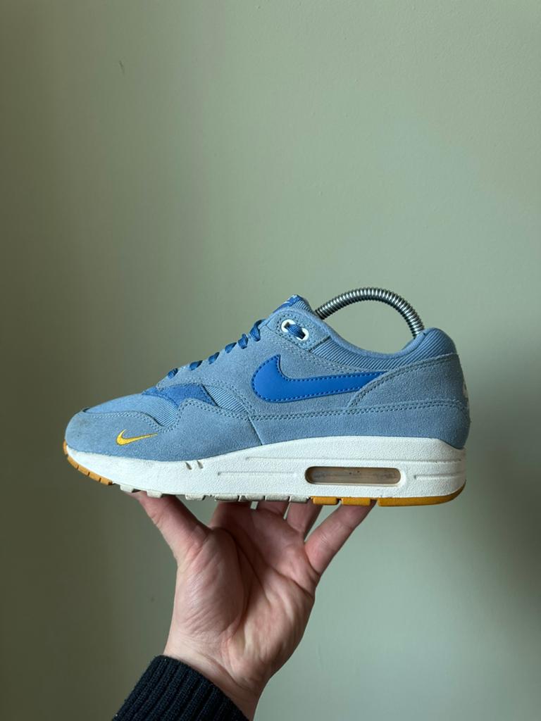 Nike Air Max 1 Work Blue Mini Swoosh  / 40, Blauw, Ophalen of Verzenden, Sneakers of Gympen, Zo goed als nieuw