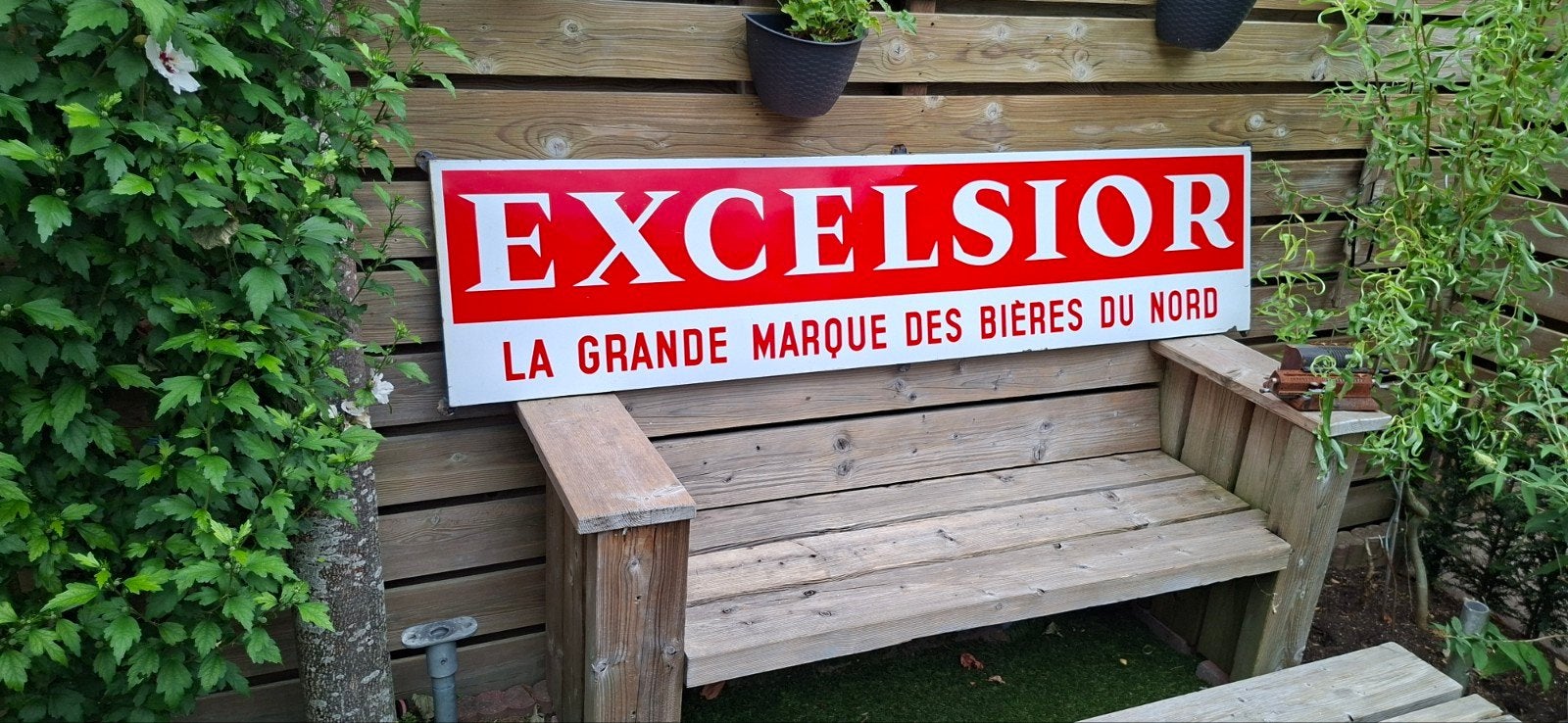 Emaille EXCELSIOR BIER reclame, Verzamelen, Ophalen, Reclamebord