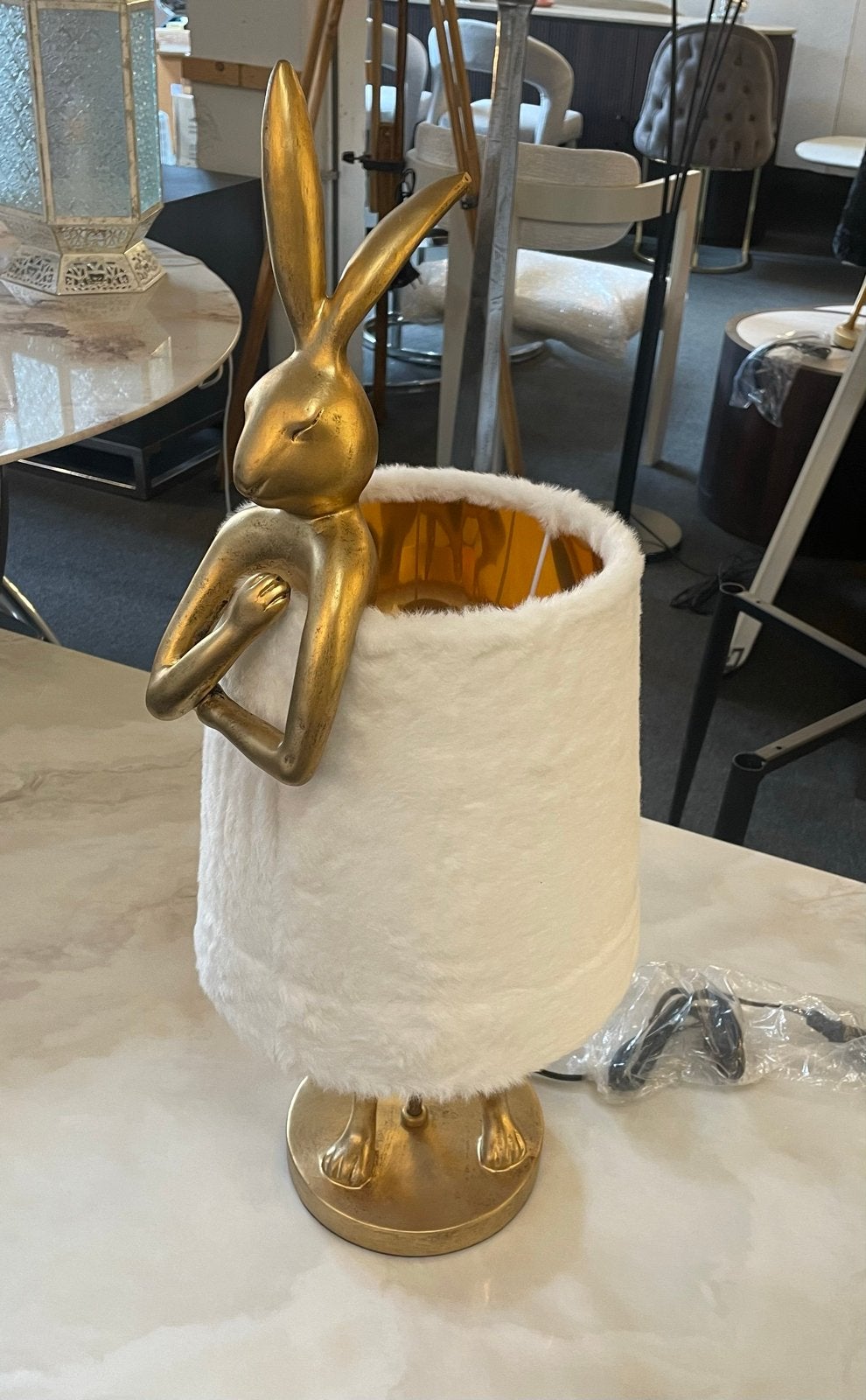Unieke Tafellamp Konijn - Zwart, Wit of Roze 68cm, Ophalen of Verzenden, Nieuw, Kunststof