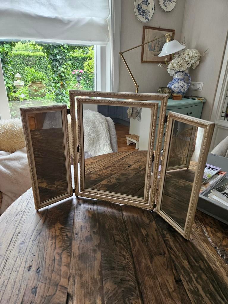 Brocante Oude Drieluikspiegel Kapspiegel, Ophalen