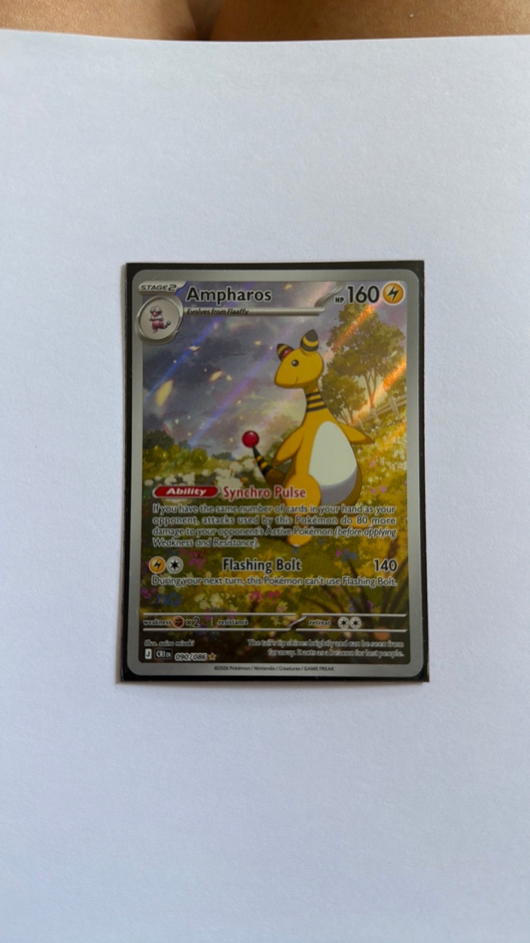 Ampharos pokemon kaart, Ophalen of Verzenden, Zo goed als nieuw