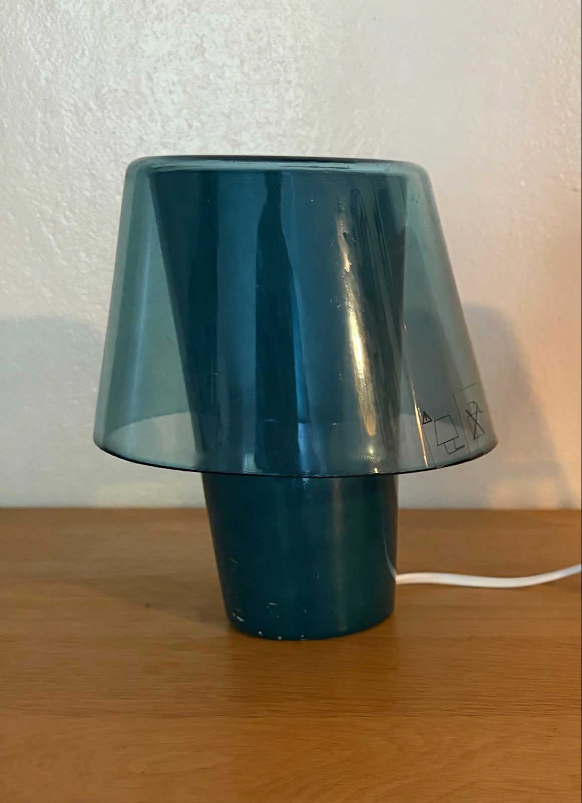 Vintage glazen Ikea lamp - Uniek design, Antiek en Kunst, Ophalen of Verzenden