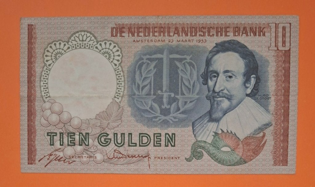 Bankbiljet 10 gld.1953 H. de Groot, REPLACEMENT cat. PL45.cR, Verzenden, 10 gulden, Los biljet