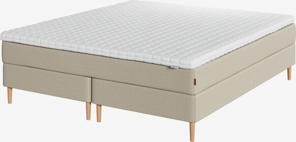 JYSK boxspring 160x200 zandkleur goede staat, Ophalen, Beige, Tweepersoons, Zo goed als nieuw