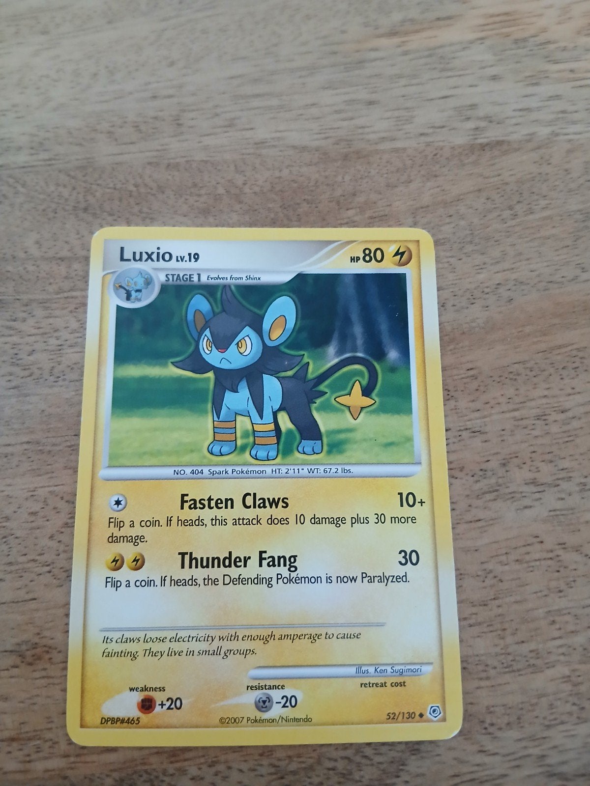 Oude Pokémon kaart Luxio LV.19 (2007), Ophalen of Verzenden, Gebruikt, Losse kaart