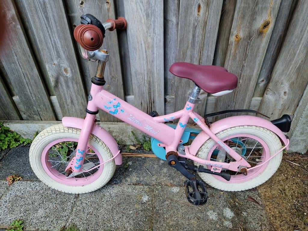 Roze meisjesfiets 12 inch, Fietsen en Brommers, Ophalen, Terugtraprem, Zijwieltjes, Gebruikt