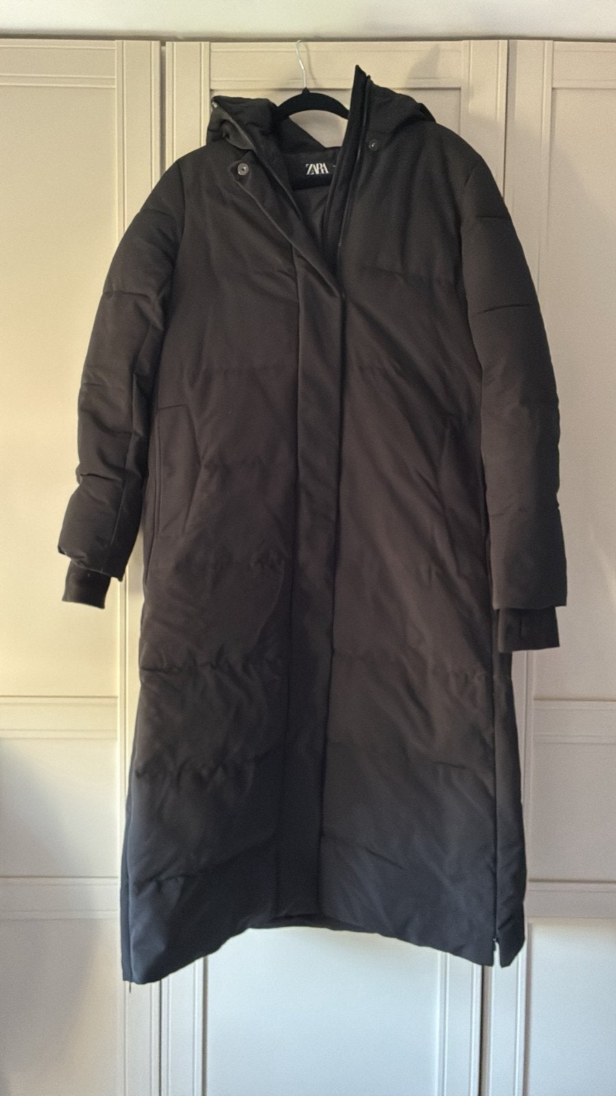 Zara lange zwarte damesjas maat XS, Kleding | Dames, Ophalen, Zo goed als nieuw, Maat 34 (XS) of kleiner, Zwart