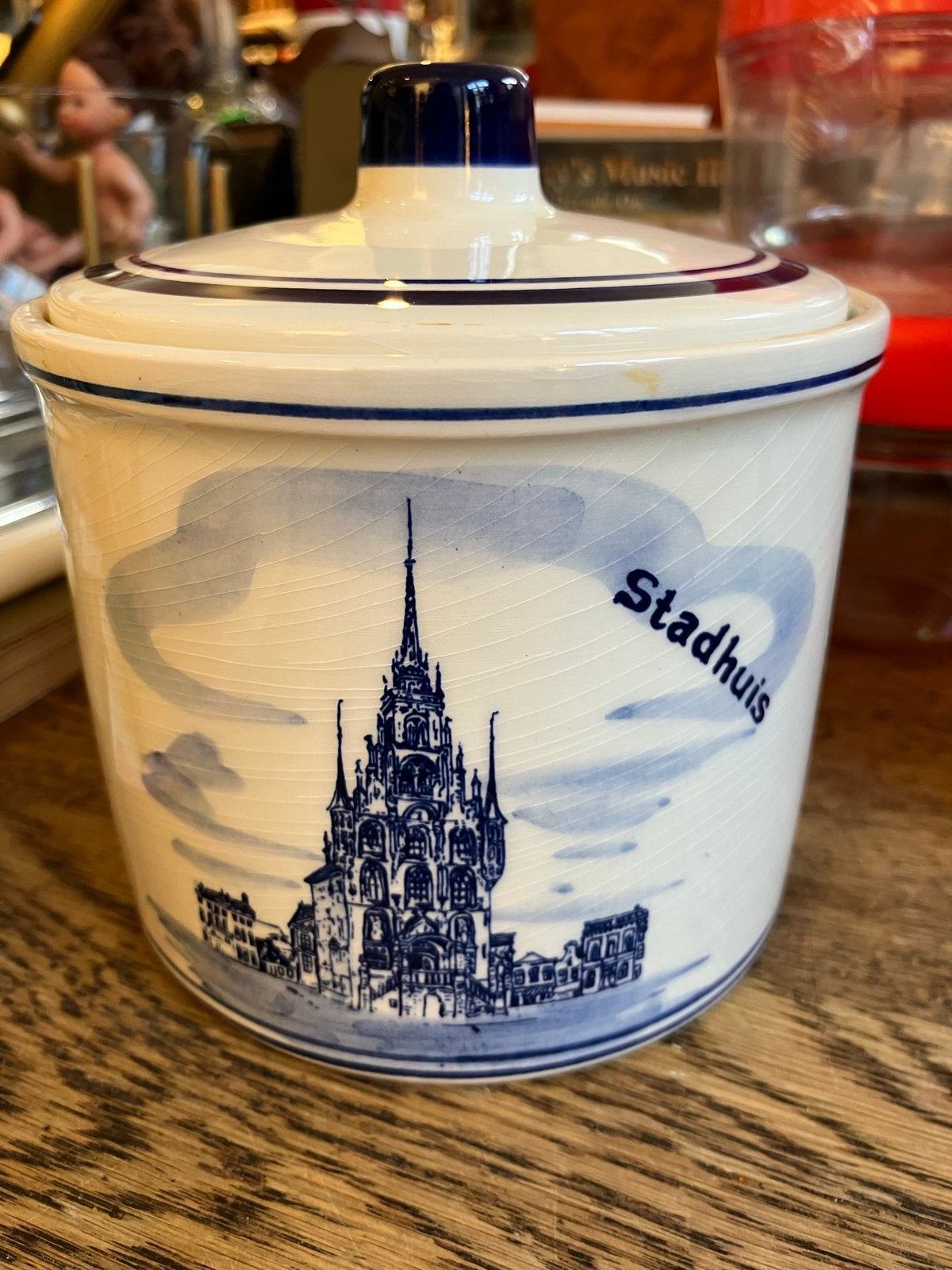 Delfts Blauw Jumbo Gouderak voorraadpot met deksel, Ophalen of Verzenden