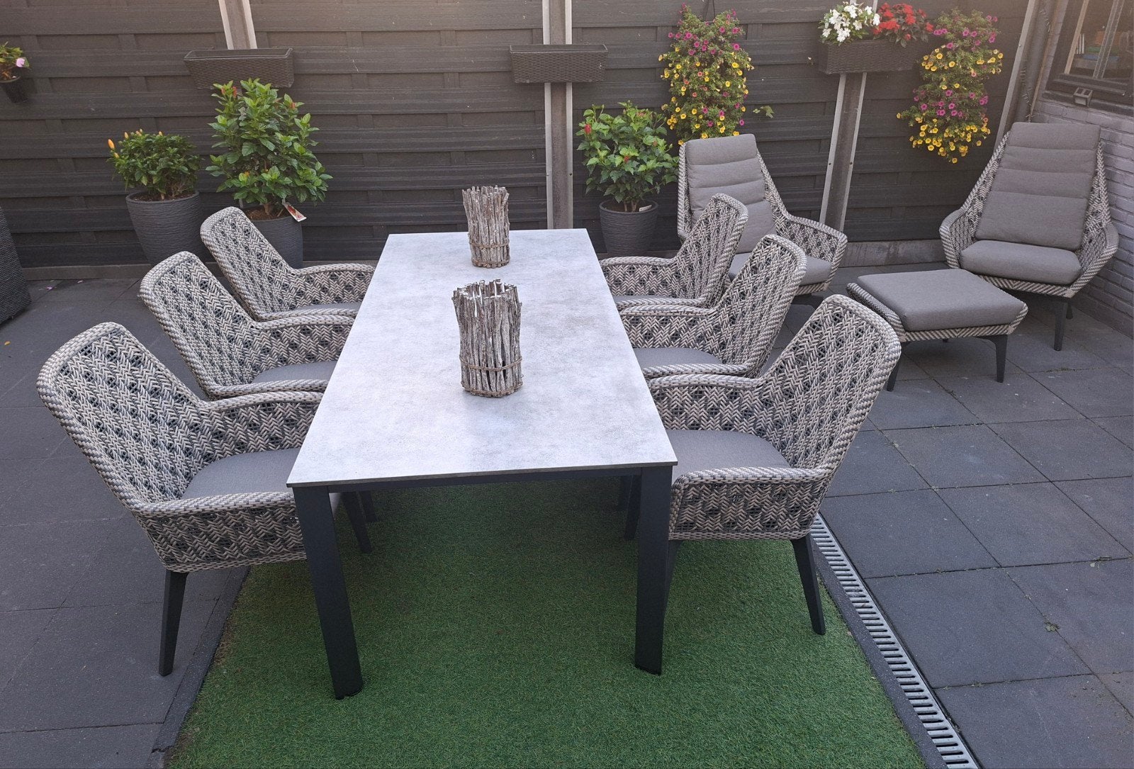 Z.G.A.N. tuinset/diningset 4SO 4 seasons outdoor twv €3933,-, Ophalen, 6 zitplaatsen, Zo goed als nieuw, Wicker