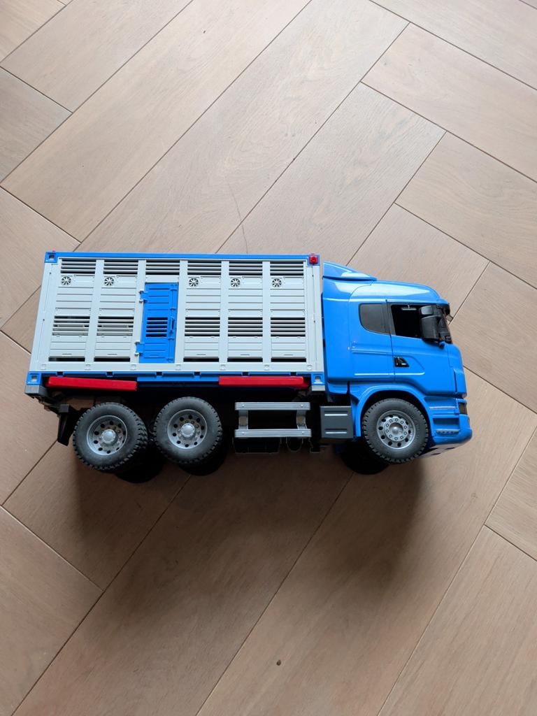 Bruder Scania Veewagen - Blauw Speelgoed Vrachtwagen, Ophalen of Verzenden, Zo goed als nieuw