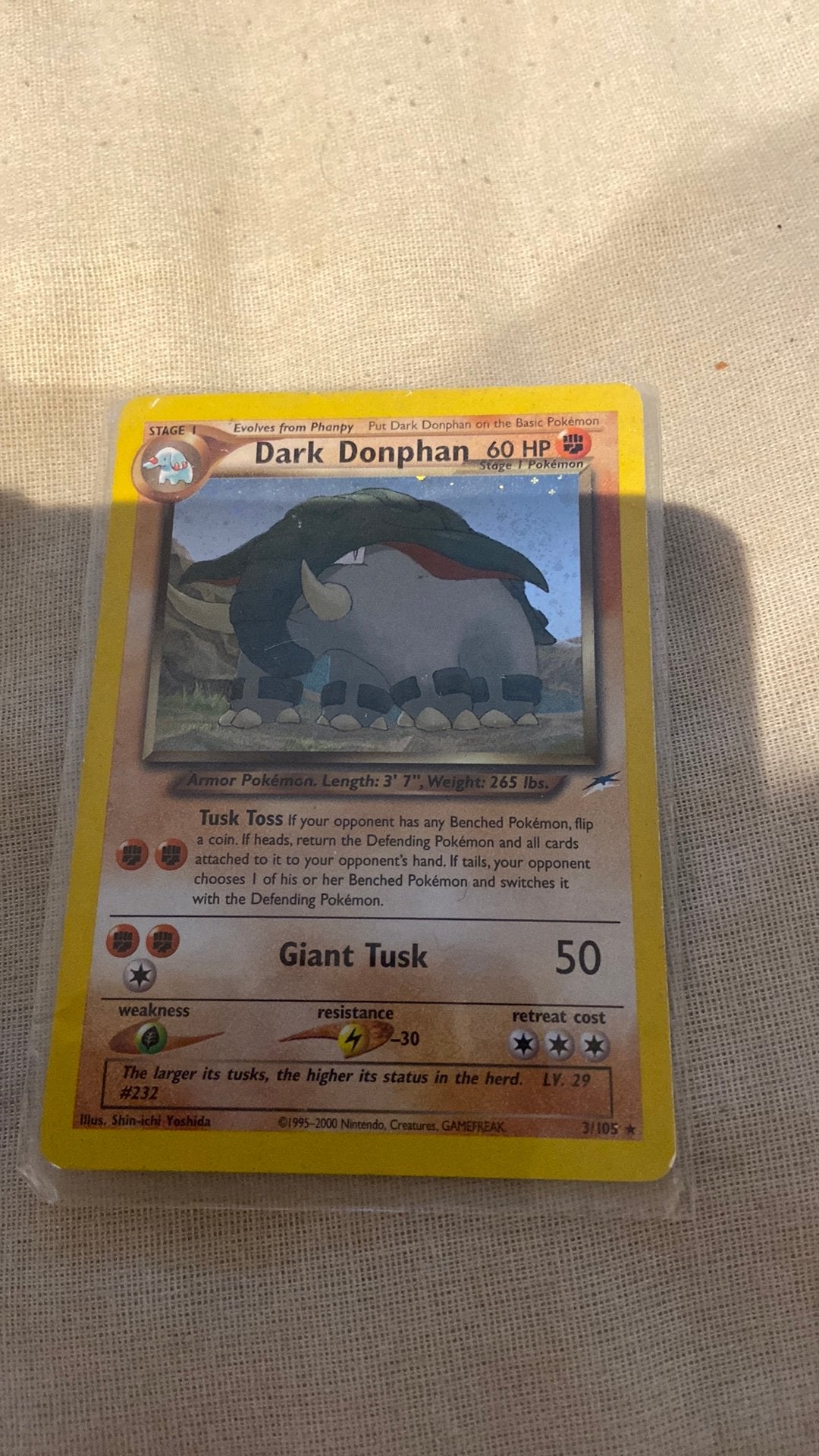 Dark Donphan #3 Neo Destiny holo, Hobby en Vrije tijd, Verzamelkaartspellen | Pokémon, Ophalen, Zo goed als nieuw