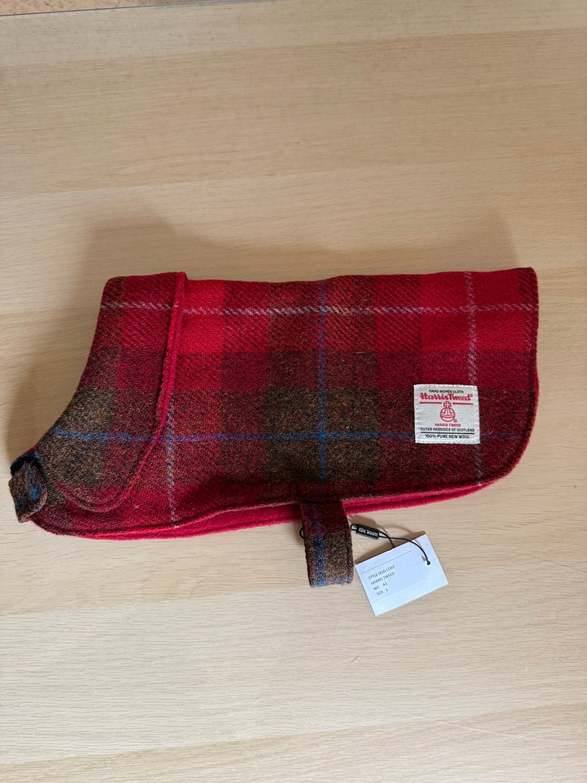 Hondenjas rood Harris Tweed Eliz Scott Nieuw Gr.: 1, Dieren en Toebehoren, Ophalen, Zo goed als nieuw, Hondenjas
