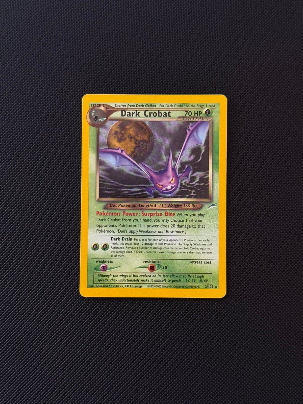 Dark Crobat 2/105, Neo Destiny, vintage pokemon kaart, Ophalen of Verzenden, Zo goed als nieuw