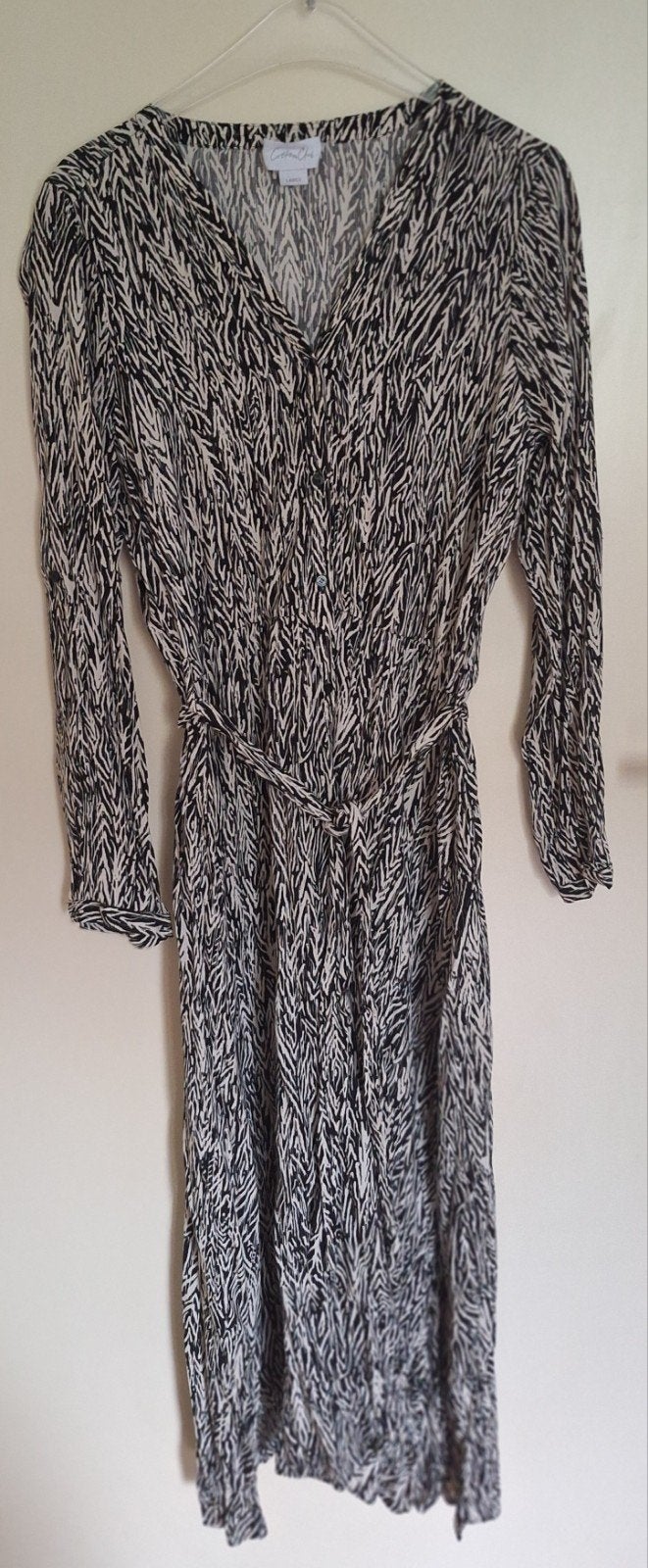 Cotton Club Jurk met Zebraprint - Maat L, Kleding | Dames, Jurken, Verzenden, Zo goed als nieuw, Zwart, Onder de knie