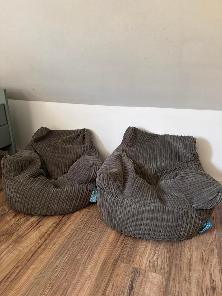 Grijze Lounge Pug Kids zitzakken, Huis en Inrichting, Zitzakken, Ophalen, Gebruikt, Grijs, Zitzak
