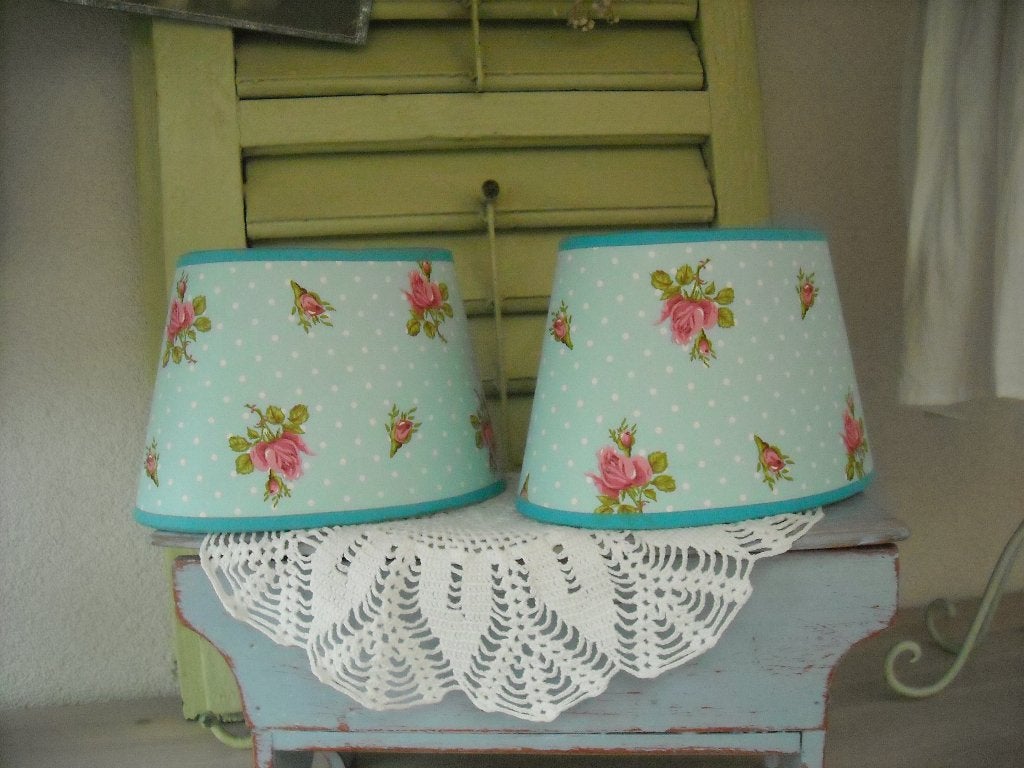 brocante lampenkapjes met roosjes, Ophalen of Verzenden