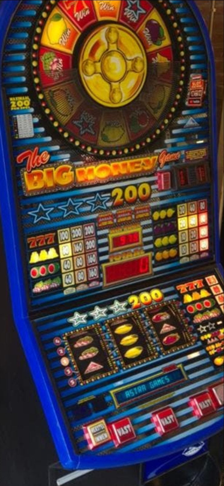 Gokkast Astra Big Money Game Upright Cabinet, Verzamelen, Euro, Ophalen, Gebruikt, Met sleutels