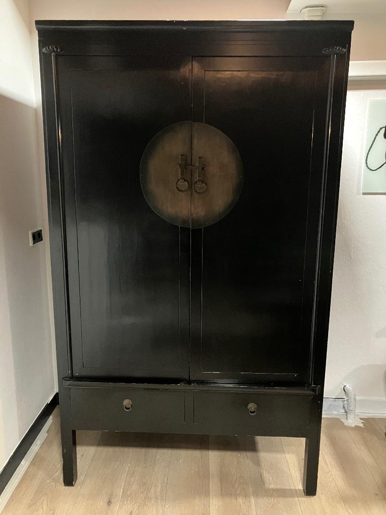 Kast zwart, Huis en Inrichting, Kasten | Kledingkasten, Ophalen, Overige materialen, Gebruikt, 200 cm of meer