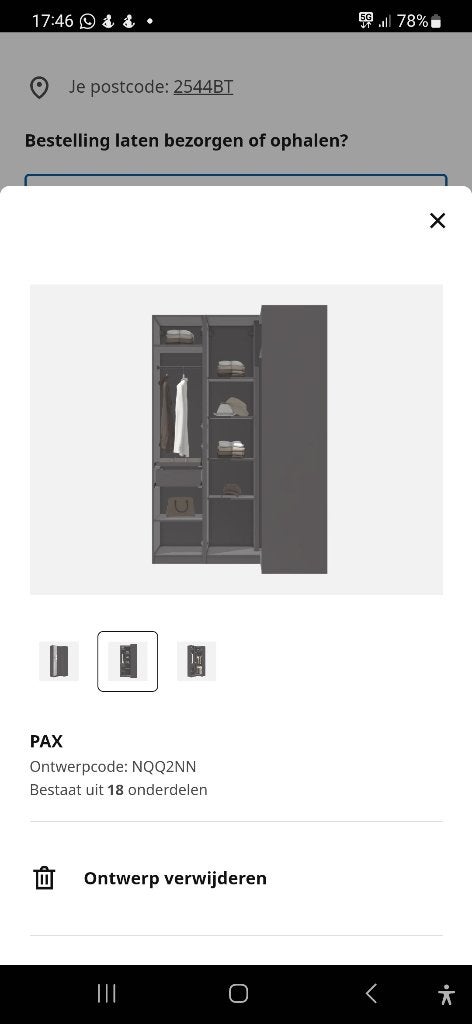 Ikea pax kast antraciet grijs, Strak, 200 cm of meer, 150 tot 200 cm, Zo goed als nieuw
