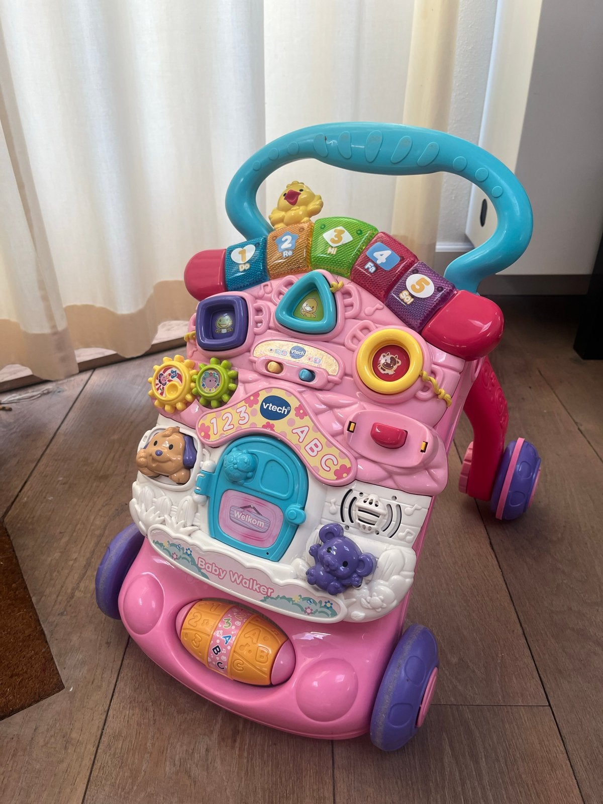 VTech Baby Walker Roze - Loopwagen Meisje met Geluid, Ophalen of Verzenden, Gebruikt, Overige typen, Met licht