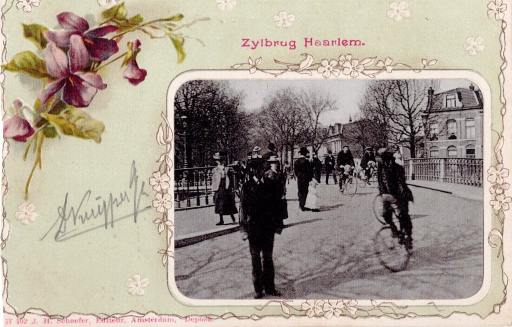 Antieke Ansichtkaart Zylbrug Haarlem - J.H. Schaefer, Boeken, Verzenden, Zo goed als nieuw, Overige onderwerpen, J.H. Schaefer