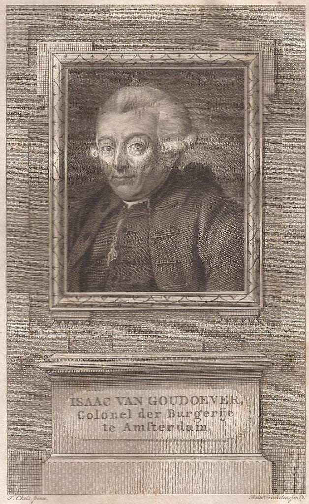 Portet Isaac van Goudoever, Colonel der Burgerije Amsterdam, Origineel, 8 cm, Portret, Ophalen of Verzenden