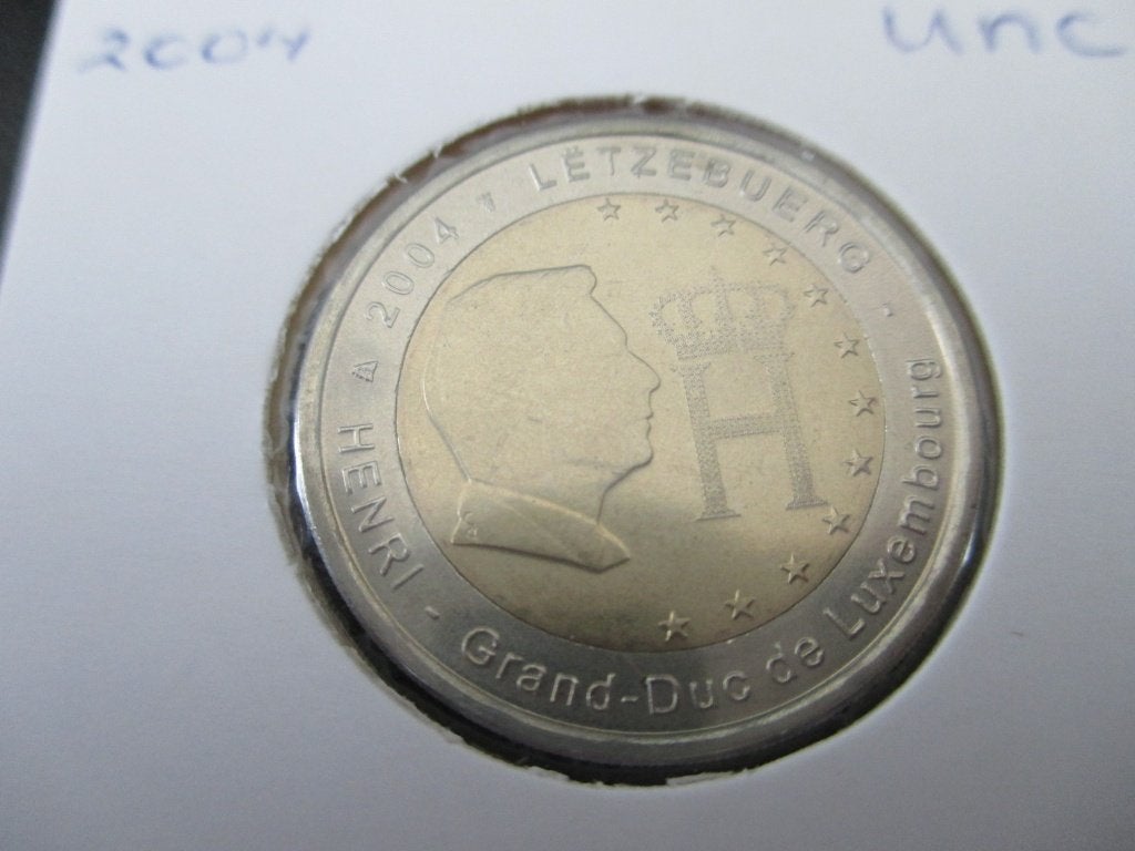 Luxemburg 2 euro monogram Henri 2004 unc, Ophalen of Verzenden, Luxemburg, 2 euro, Losse munt