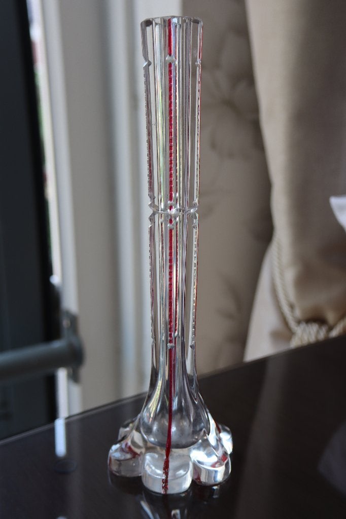 Antiek Art Deco Bohemen soliflore glazen vaas, Antiek en Kunst, Antiek | Glas en Kristal, Ophalen of Verzenden