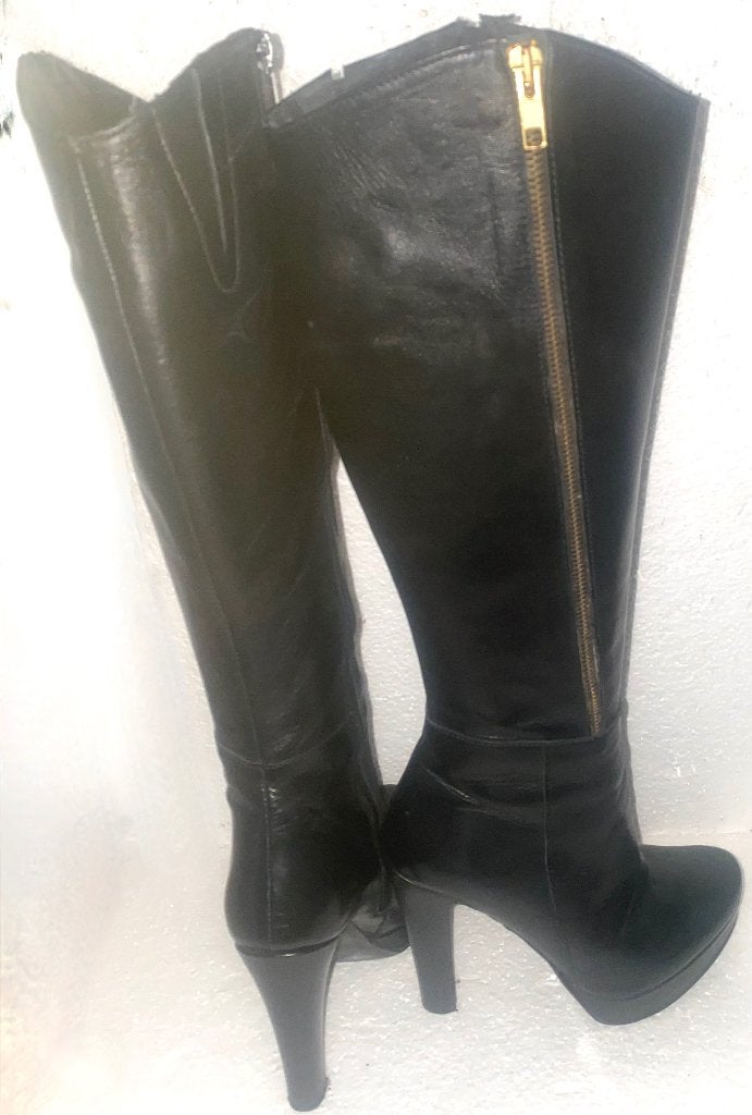 Tapadas geheel leren SEXY hoge hak laarzen mt 36, Hoge laarzen, Tapadas, Zwart, Ophalen of Verzenden