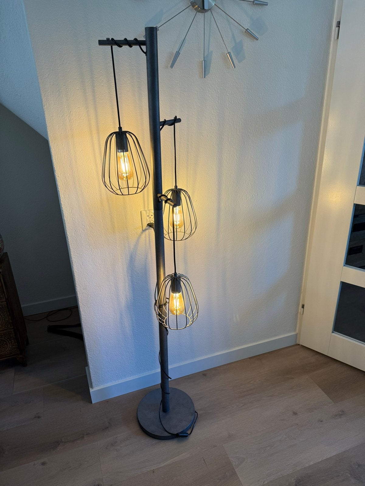 Set van staande en vloerlamp, Industriële verlichting  (E27), Ophalen of Verzenden, Gebruikt, Metaal, 150 tot 200 cm