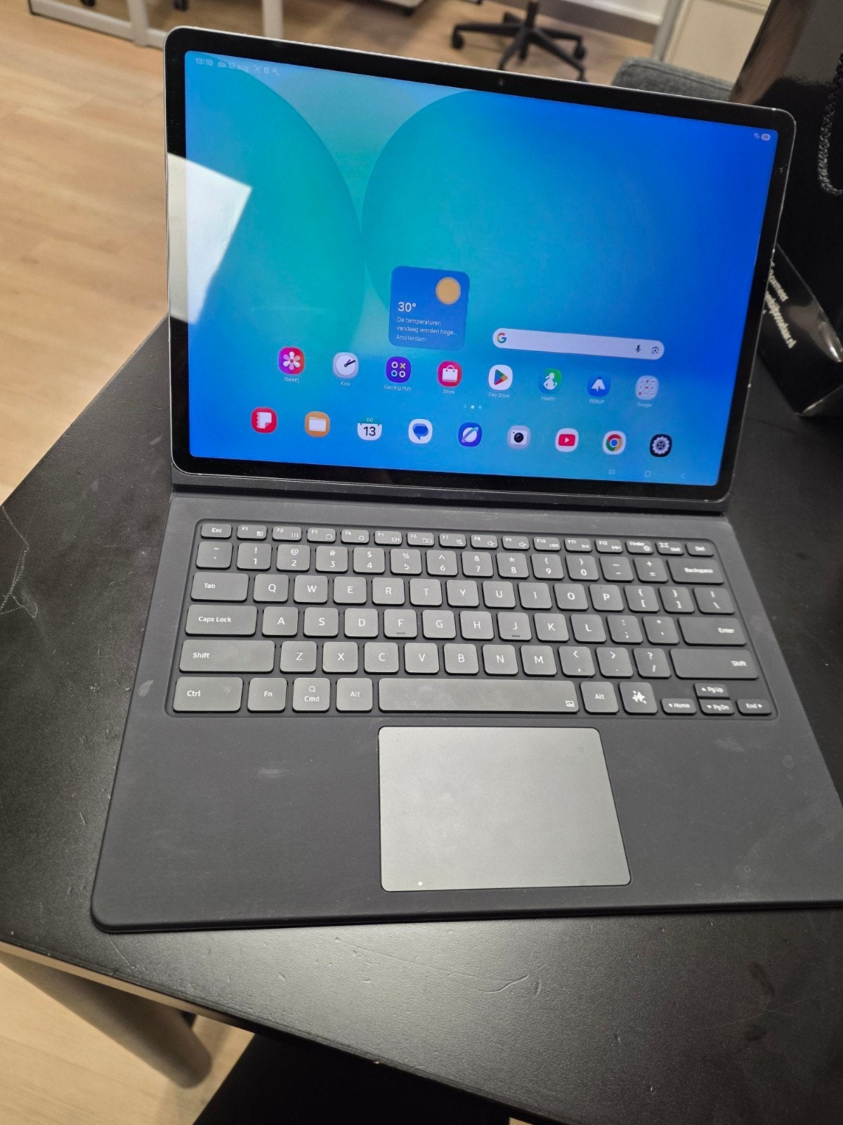 Samsung Galaxy Tab S10 FE+ met toetsenbord en S Pen, Computers en Software, Ophalen, 12 inch, Zo goed als nieuw, Samsung