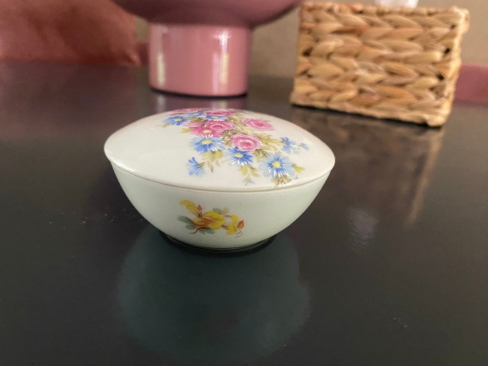 Porselein schaaltje met deksel 9 cm limoses, Ophalen of Verzenden