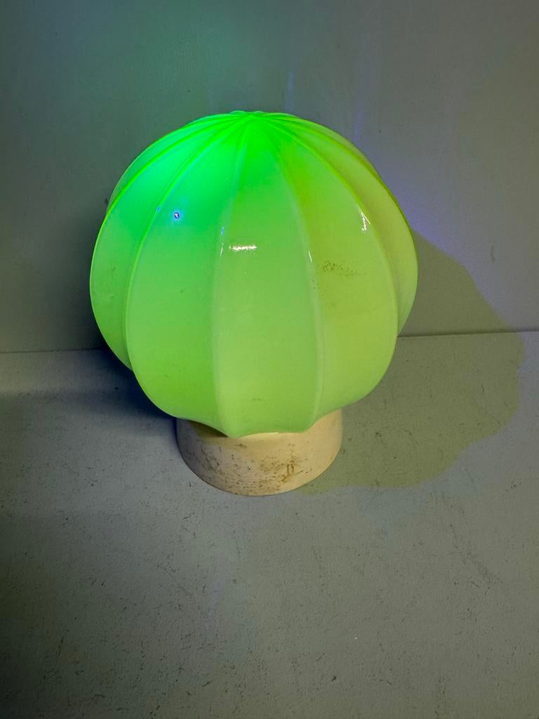Vintage Thabur uranium glazen plafondlamp, Antiek en Kunst, Antiek | Lampen, Ophalen of Verzenden