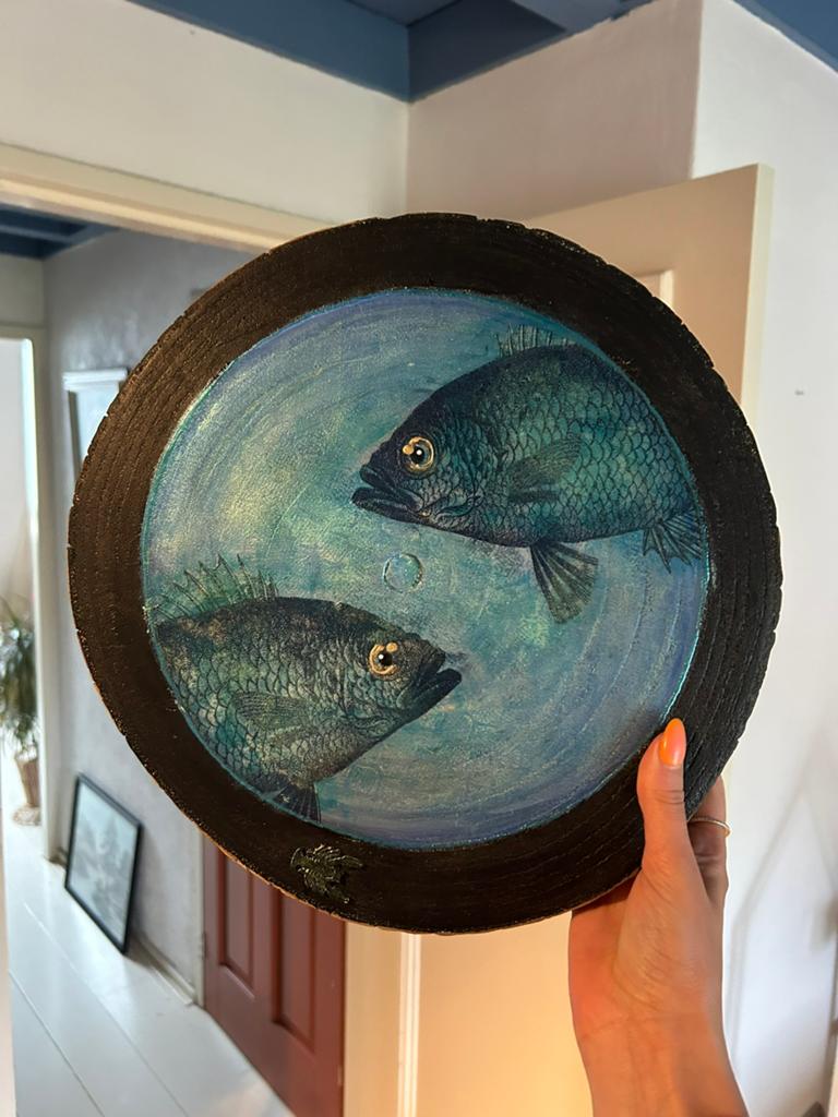 Kunst van Liz - vissen, Antiek en Kunst, Ophalen of Verzenden