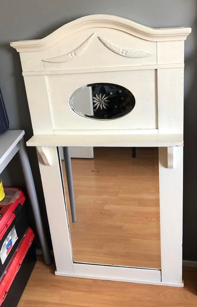 Brocante spiegel facet geslepen, Antiek en Kunst, Antiek | Spiegels, Ophalen, Rechthoekig