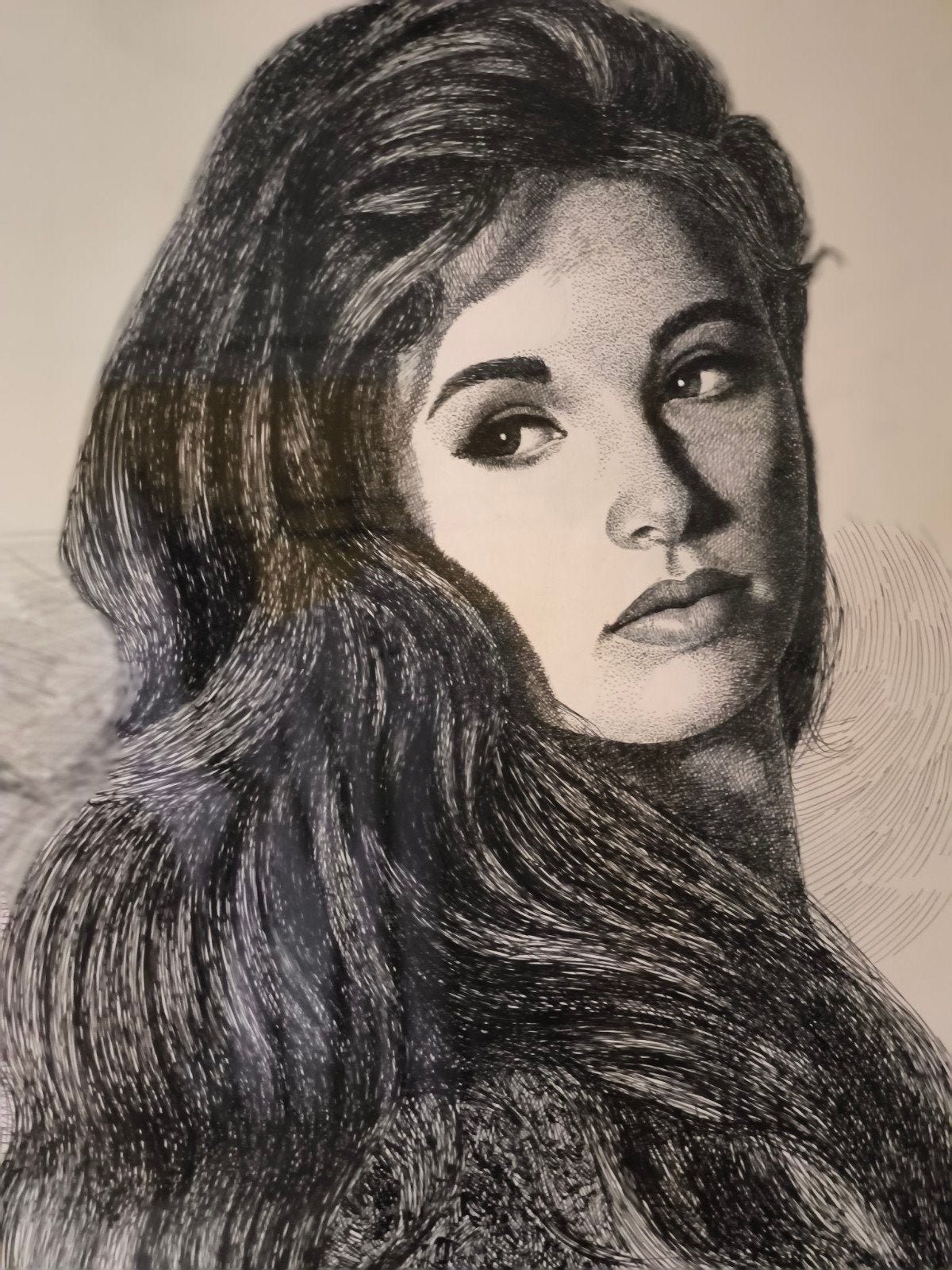 Gesigneerde Eqbal Mehdi Potloodtekening (1990) - Vintage Ori, Ophalen of Verzenden, Tekening, Pentekening, Ingelijst