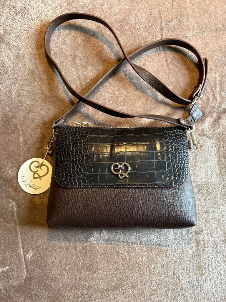 Nieuwe Evy Laure Paris schoudertas - Elegant & Compact, Eu, Bruin, Eu, Schoudertasje