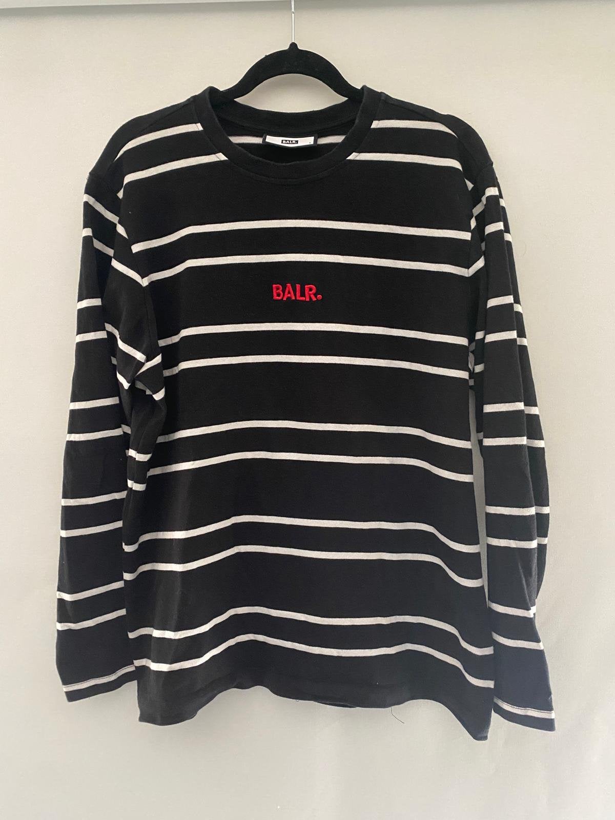 BALR. gestreepte trui zwart/wit | Maat L | Geborduurd logo, Ophalen of Verzenden, Zo goed als nieuw, Maat 52/54 (L), Zwart