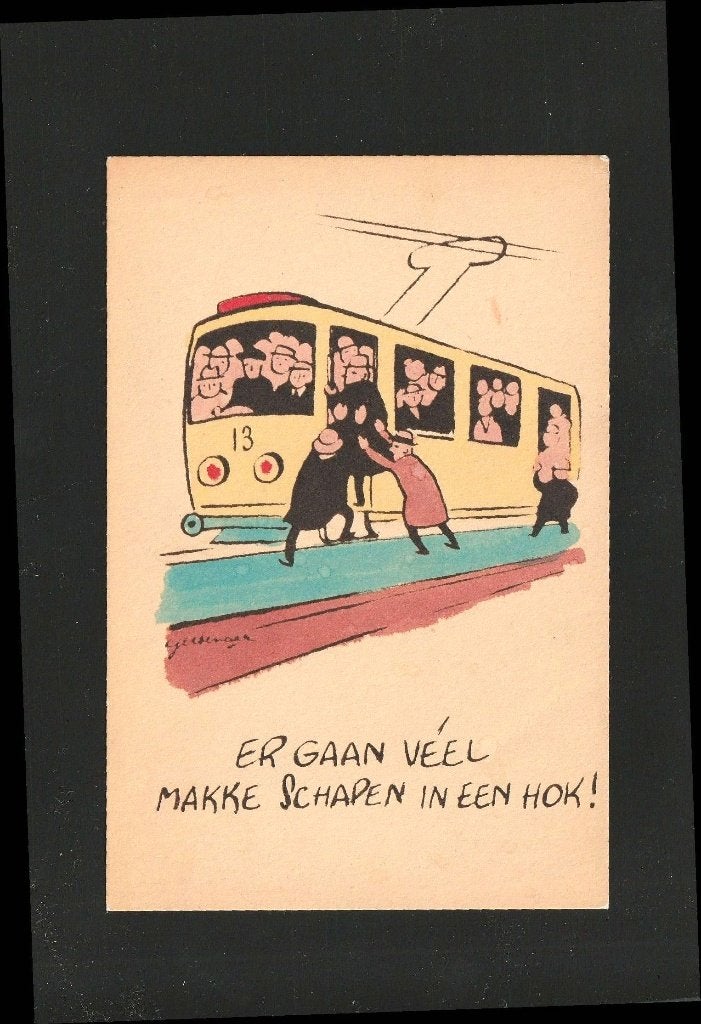 Veel makke schapen in een hok illu Piet Gertenaar BB1-02, Ophalen of Verzenden, 1920 tot 1940, Ongelopen, Overige thema's