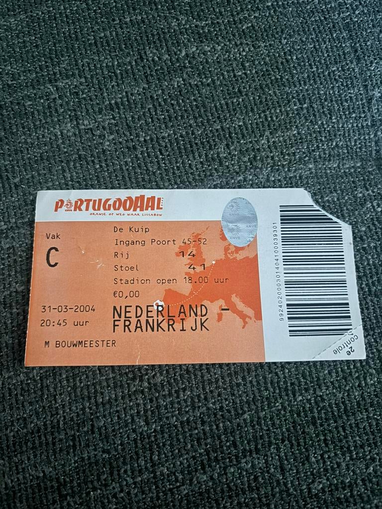 Nederland - Frankrijk voetbal ticket 31-03-2004, Ophalen of Verzenden, Overige binnenlandse clubs, Overige typen