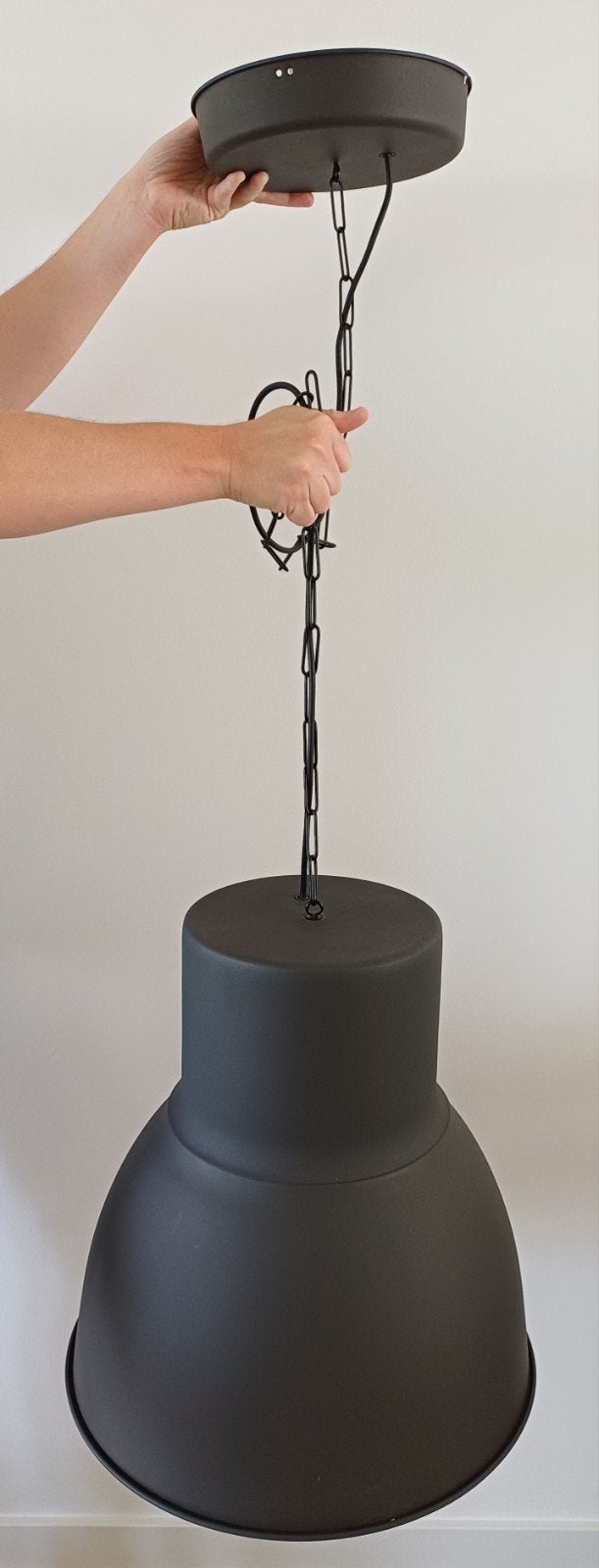 IKEA HEKTAR Hanglamp – donkergrijs, Huis en Inrichting, Lampen | Hanglampen, Ophalen, Zo goed als nieuw, Metaal