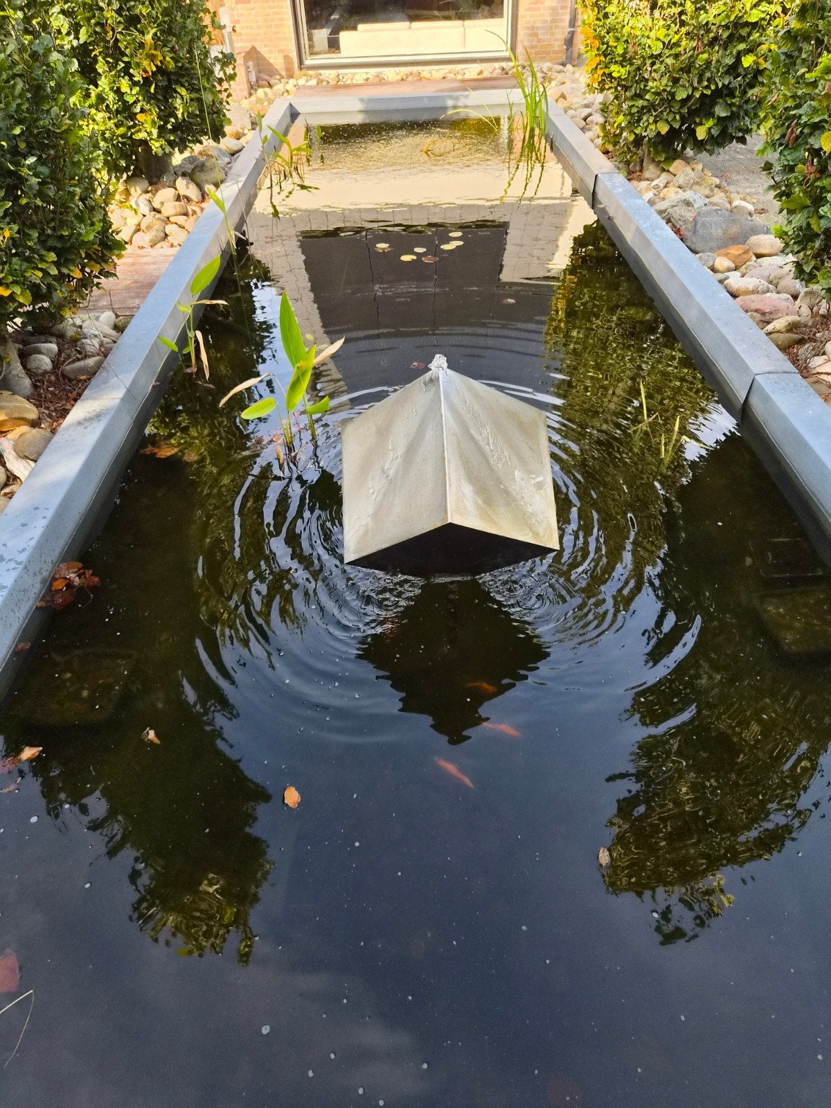 Complete vijverinstallatie - RVS fontein, filter + UV, pomp, Ophalen of Verzenden, Gebruikt