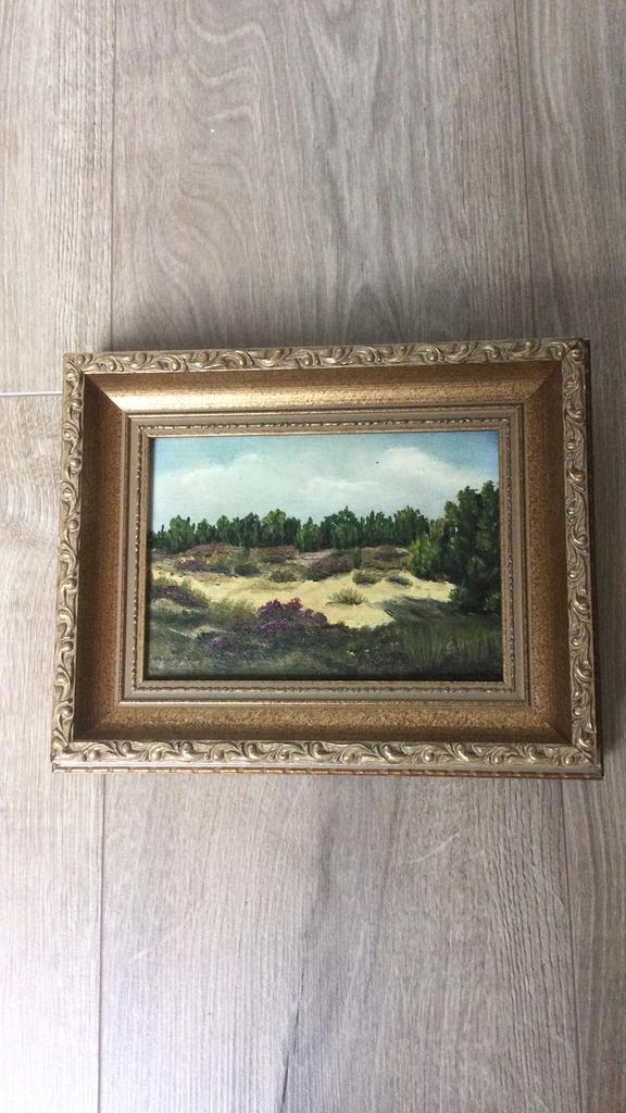 Olieverf schilderij “Heidelandschap”, Antiek en Kunst, Kunst | Schilderijen | Klassiek, Ophalen of Verzenden