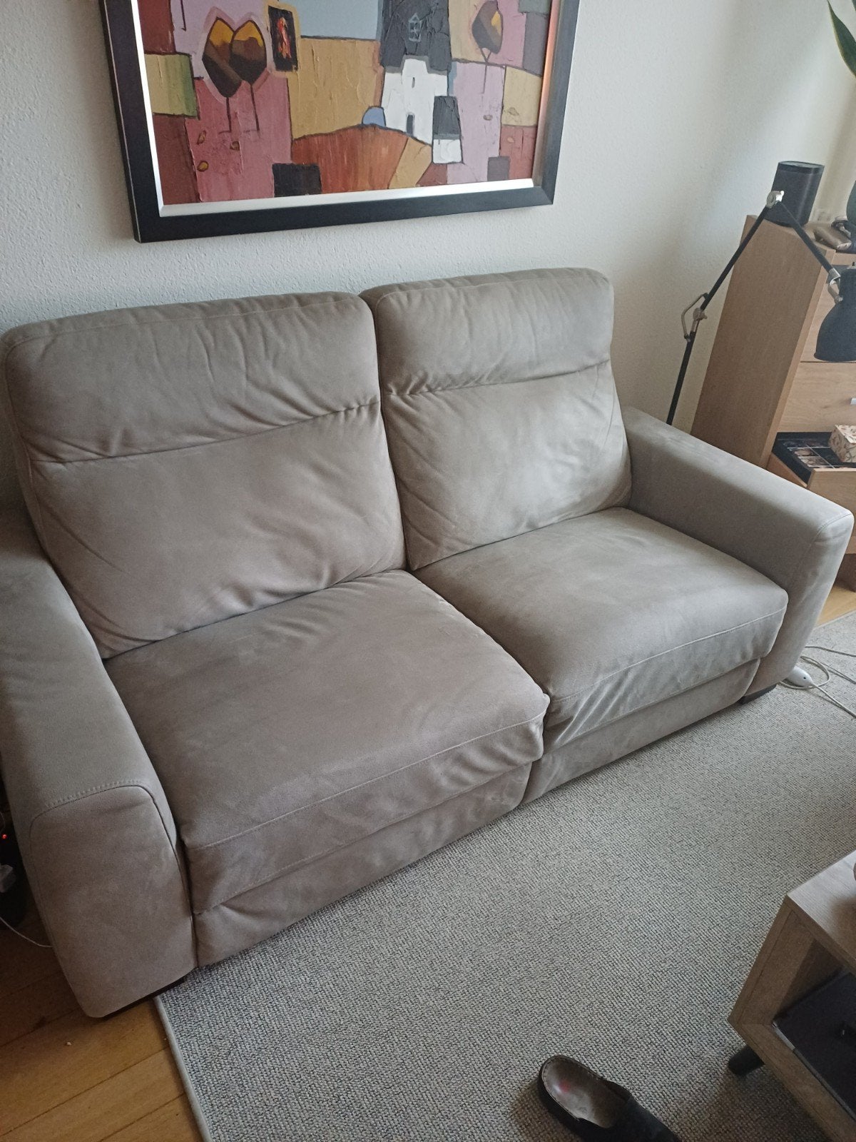 Elektrisch bankstel - Grijs - Optimaal comfort, Huis en Inrichting, Banken | Bankstellen, Gebruikt, 150 tot 200 cm, Tweepersoons