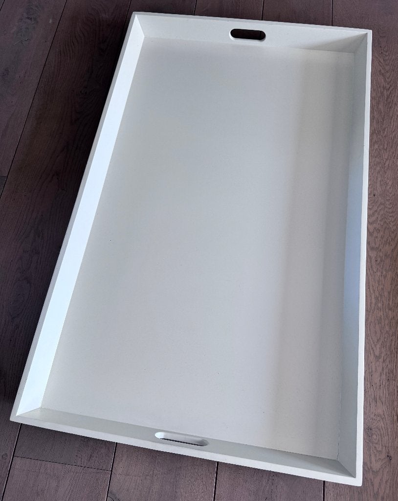 Groot wit dienblad / serveerblad 105x65x7,5 cm Ibiza stijl, Huis en Inrichting, Woonaccessoires | Dienbladen, Ophalen, Met opstaande rand