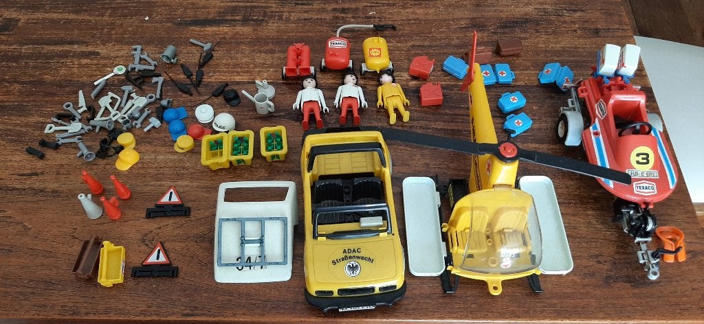 Playmobil vintage ADAC auto, raceboot en helikopter, Ophalen of Verzenden, Gebruikt, Losse onderdelen