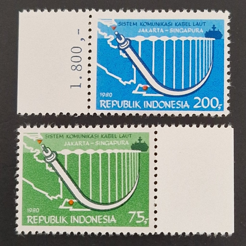 Indonesie 1980 - ZBL1012-1013 - Telecommunicatie-kabel, Ophalen of Verzenden, Oost-Azië