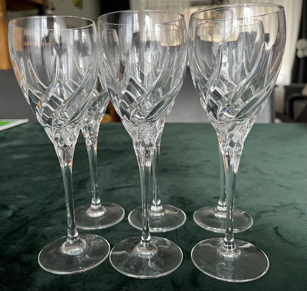 6 st. kristallen Wedgwood Toscane Witte Wijnglazen van AH., Glas of Glazen, Nieuw, Ophalen of Verzenden, Glas